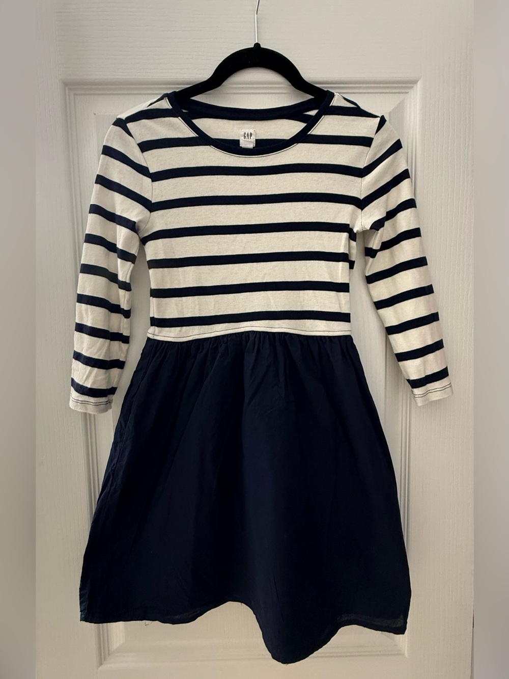 GAP Kid’s Navy & White Striped Knit-Top Dress